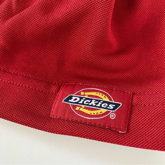 NEW! DICKIES Mens Solid Red Short Sleeve Performance Polo Shirt - Picture 7 of 12